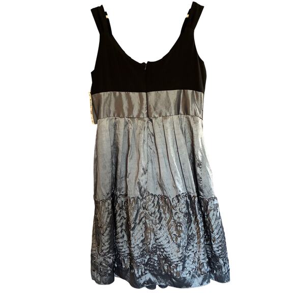 VTG Y2K Dress Black Gray 12 Whimsigoth Fairy Grunge Hoco Party Iridescent Empire - Picture 3 of 16